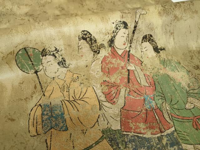 平和屋着物●太鼓柄袋帯　高松塚古墳　西壁女子群像　飛鳥美人　飛龍　正絹　逸品　未使用　DABA1661ps_2
