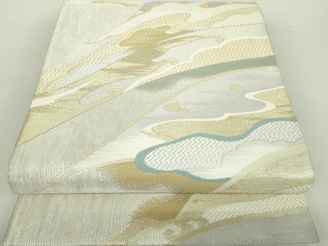 平和屋着物●六通柄袋帯　唐織　元禄つづれ　立波文　金銀糸　正絹　逸品　未使用　DABA1664ps