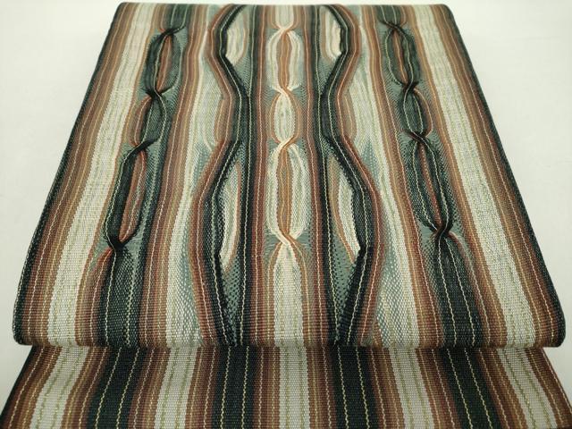 平和屋着物●太鼓柄袋帯　変わり間道　金糸　ますいわ屋扱い　正絹　逸品　DABA1669ps