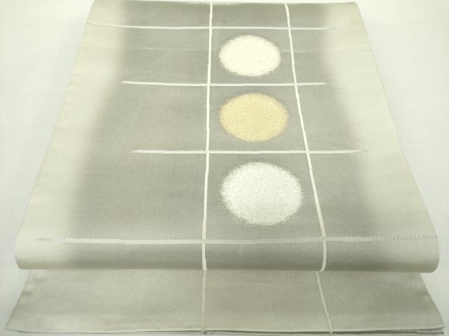 平和屋着物●西陣の名門　加納幸謹製　六通柄袋帯　唐織　格子丸文　金銀糸　正絹　逸品　DABA1680ps