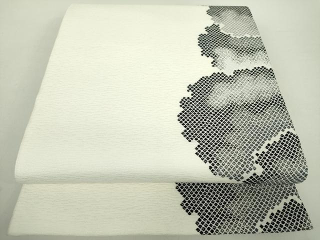 平和屋着物●六通柄袋帯　雪輪鹿の子文　正絹　逸品　DABA1684ps