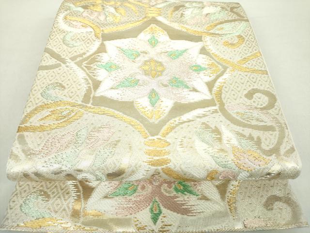 平和屋着物●六通柄　本袋帯　葡萄唐草文　金銀糸　正絹　逸品　DABA1703ps 平和屋着物○六通柄 本袋帯 葡萄唐草文 金銀糸 正絹 逸品 DABA1703ps