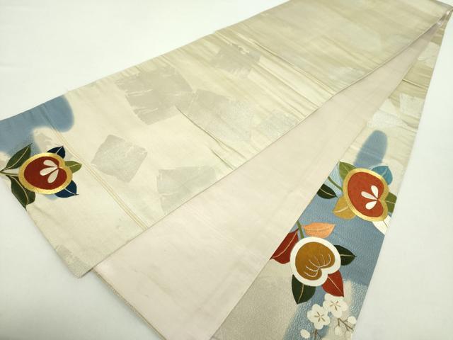 平和屋着物●アンティーク　大正ロマン　太鼓柄袋帯　駒刺繍　総手刺繍　橘　梅　金銀糸　正絹　逸品　DABA1819ps_5