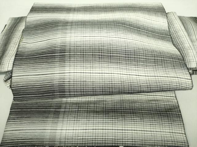 平和屋着物●つけ帯　格子　銀糸　正絹　逸品　DABA1860ps 18,980円