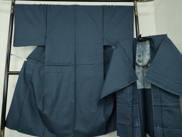 平和屋着物●男性　紬　アンサンブル　長羽織　100亀甲　総詰め　正絹　逸品　未使用　DABA1873ps