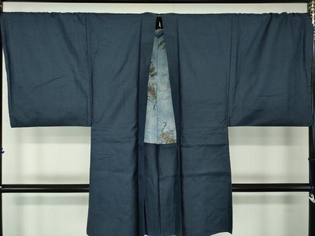 平和屋着物●男性　紬　アンサンブル　キングサイズ　長羽織　100亀甲　総詰め　正絹　逸品　未使用　DABA1874ps_7