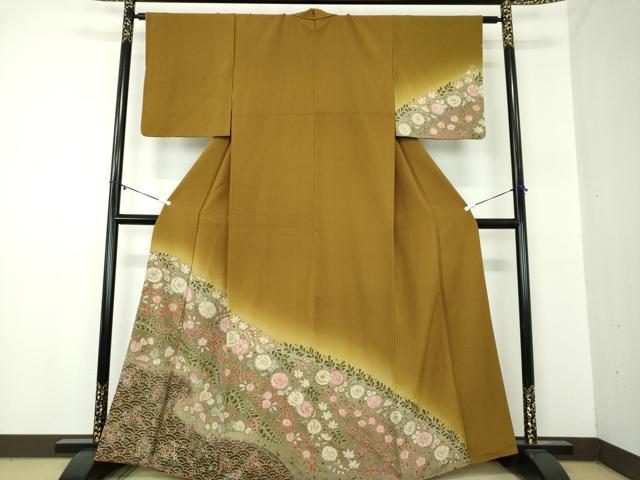 平和屋着物●訪問着　絞り　辻が花　暈し染め　金銀彩　正絹　逸品　DABA1899ps