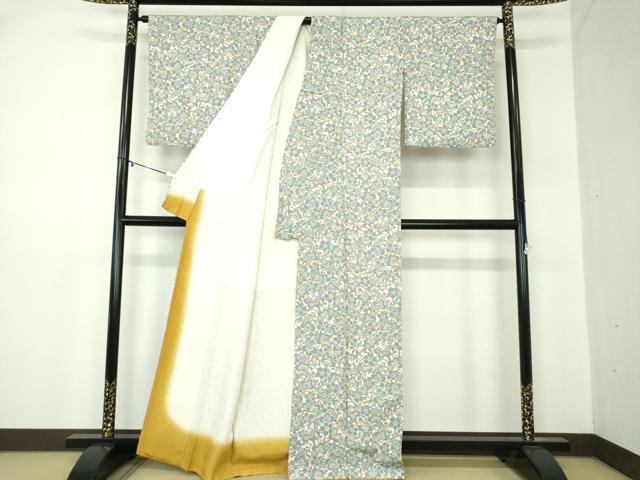 平和屋着物●上質な小紋　型染　松竹梅　反端付き　正絹　逸品　DABA1908ps_2