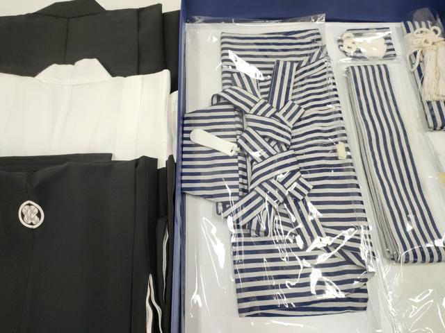 平和屋着物[]七五三　男の子　着物・黒紋付羽織・長襦袢(単衣)・行灯袴・小物セット　箱付き　DABA3555ma_1