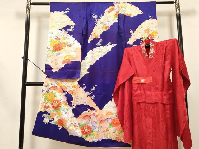 平和屋着物[]七五三 女の子 7歳 祝着 四つ身 長襦袢(袷・半衿刺繍