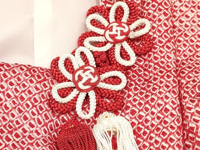 平和屋着物[]七五三　女の子　３歳　祝着　三つ身　被布セット　駒刺繍　鈴花文　暈し染め　金彩　逸品　DABA3573ma_8