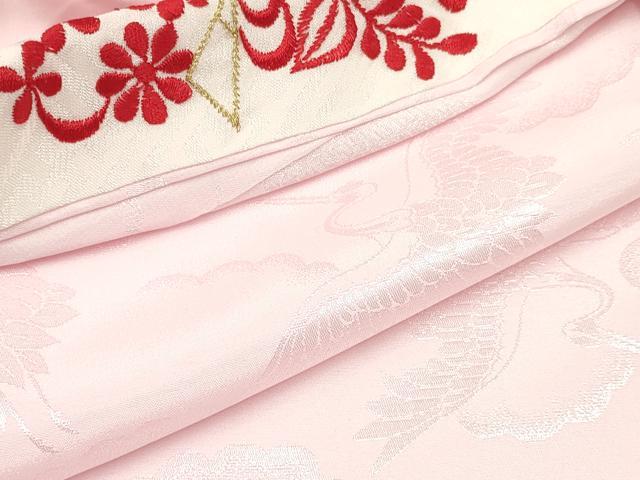 平和屋着物[]七五三　女の子　３歳　祝着　三つ身　長襦袢(袷・半衿刺繍)セット　駒刺繍　絞り　束ね熨斗花文　逸品　DABA3576ma_7