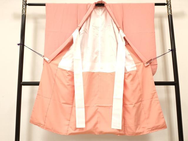 平和屋着物[]七五三　女の子　７歳　祝着　四つ身　珊瑚色　逸品　DABA3666ma_1