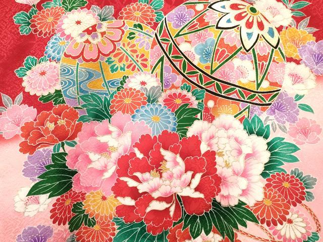 平和屋着物[]お宮参り　女の子　祝着　産着　初着　のしめ　鞠　花車文　暈し染め　金彩　逸品　DABA3765ma_3
