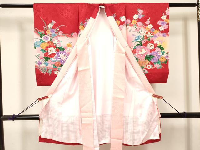 平和屋着物[]お宮参り　女の子　祝着　産着　初着　のしめ　鞠　花車文　暈し染め　金彩　逸品　DABA3765ma_1