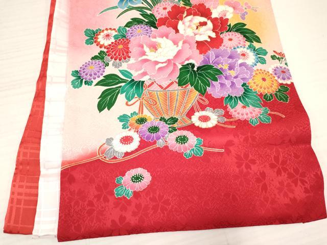 平和屋着物[]お宮参り　女の子　祝着　産着　初着　のしめ　鞠　花車文　暈し染め　金彩　逸品　DABA3765ma_7