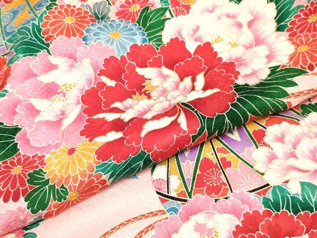 平和屋着物[]お宮参り　女の子　祝着　産着　初着　のしめ　鞠　花車文　暈し染め　金彩　逸品　DABA3765ma_5