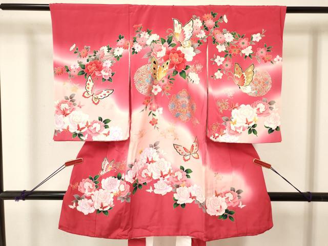 平和屋着物[]お宮参り　女の子　祝着　産着　初着　のしめ　花蝶文　暈し染め　金銀彩　逸品　DABA3784ma 15,015円