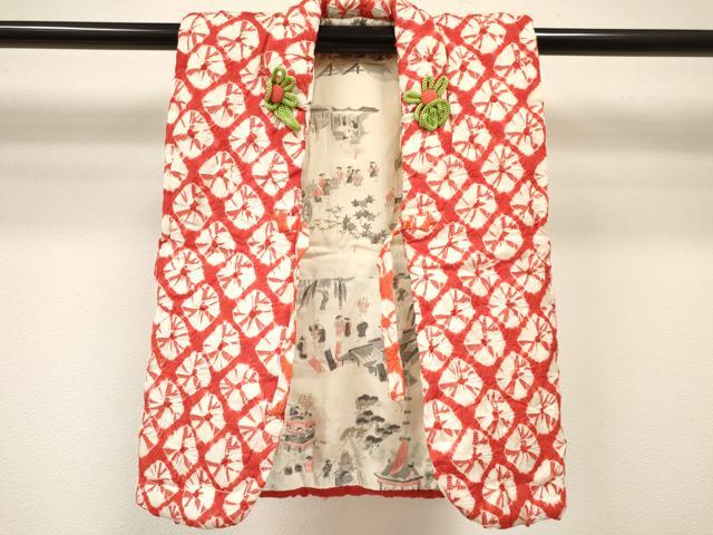 平和屋着物[]七五三　女の子　３歳　祝着　三つ身　被布セット　総絞り　逸品　DABA3828ma_5