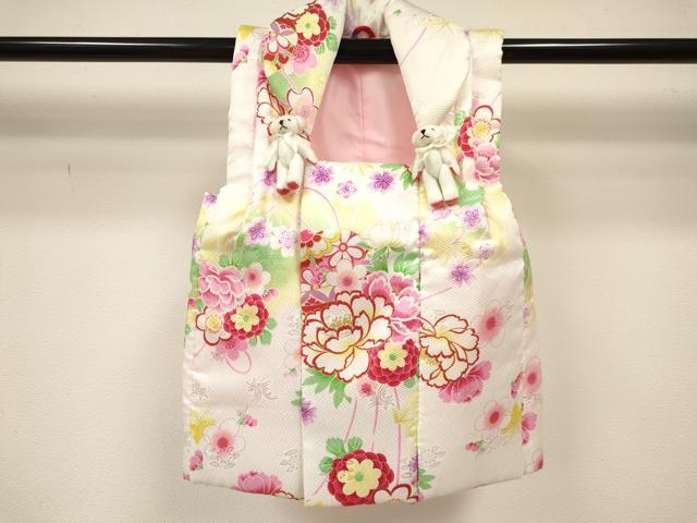 平和屋着物[]七五三　女の子　３歳　祝着　三つ身　長襦袢(単衣)・被布・巾着セット　牡丹花文　暈し染め　金彩　洗える着物　DABA3831ma_6