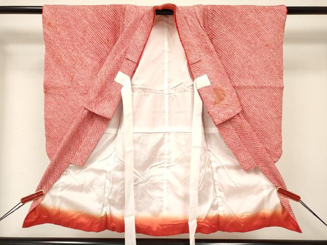 平和屋着物[]七五三　女の子　３歳　祝着　三つ身　被布セット　総絞り　逸品　DABA3940ma_2