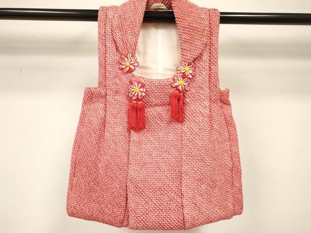 平和屋着物[]七五三　女の子　３歳　祝着　三つ身　被布セット　総絞り　逸品　DABA3940ma_6