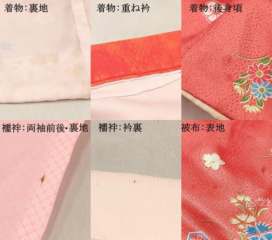 平和屋着物[]七五三　女の子　３歳　祝着　三つ身　長襦袢(単衣)・被布セット　扇面花文　洗える着物　DABA3969ma_6