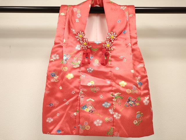 平和屋着物[]七五三　女の子　３歳　祝着　三つ身　長襦袢(単衣)・被布セット　扇面花文　洗える着物　DABA3969ma_5