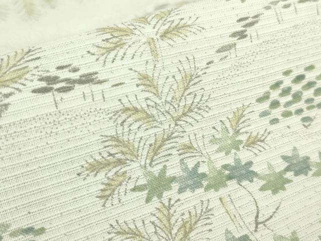 平和屋着物＊夏物　小紋　紗　草葉文　DABA4491az_5