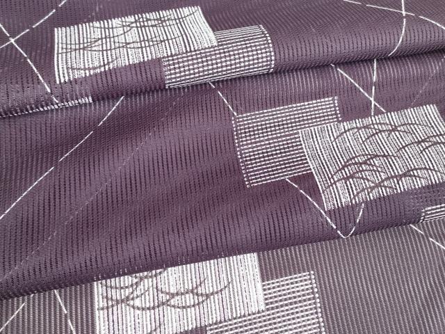 平和屋着物＊夏物　小紋　縦絽　色紙重ね文　洗える着物　DABA4504az