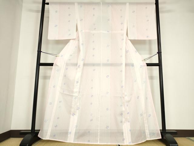平和屋着物＊夏物　小紋　絽　花間道　洗える着物　DABA4507az_1
