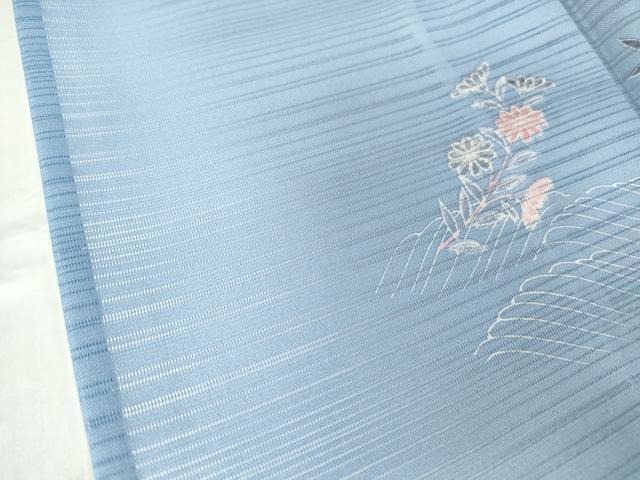 平和屋着物＊夏物　小紋　変わり絽　飛鳥花文　洗える着物　DABA4527az_6