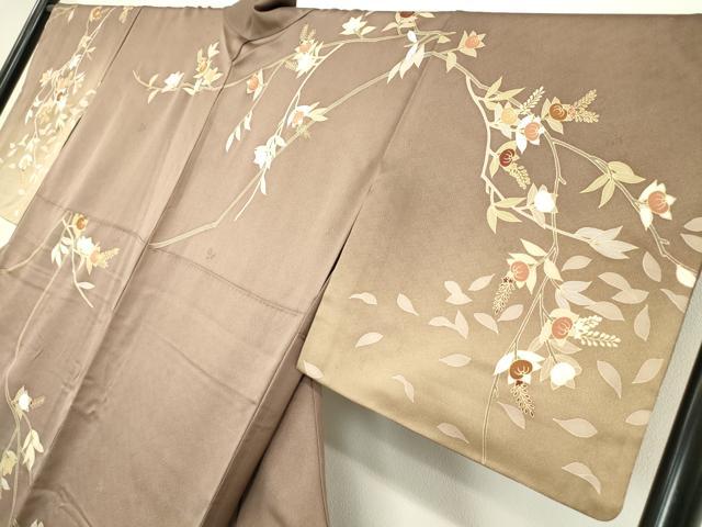 平和屋着物○訪問着 駒刺繍 橘 暈し染め 金彩 正絹 逸品 DABA4595az