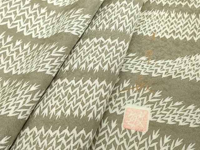 平和屋着物＊夏物　六通柄　本袋帯　笹の葉文　船　金糸　正絹　逸品　CAAW9084oy 平和屋着物＊夏物 六通柄袋帯 笹の葉文 金糸 正絹 逸品 未使用