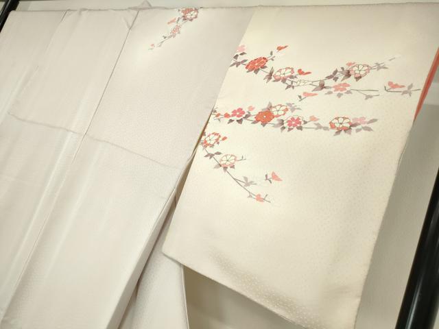 平和屋着物●訪問着　刺繍　枝花文　金彩　正絹　逸品　DABA4629az_2