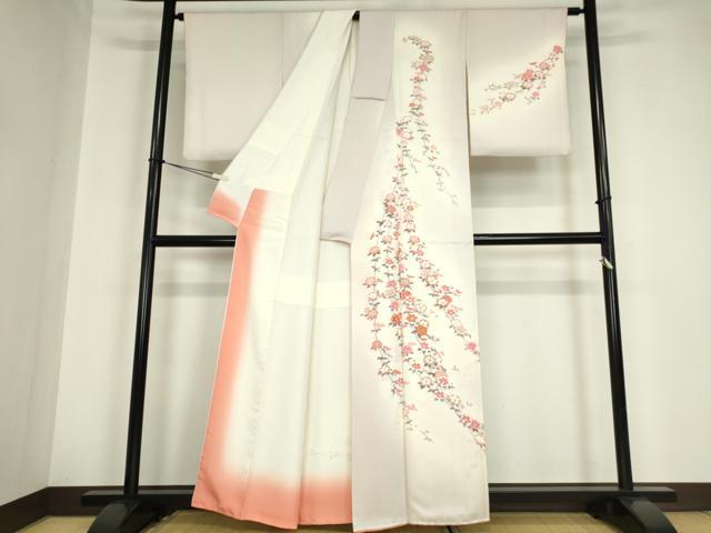 平和屋着物●訪問着　刺繍　枝花文　金彩　正絹　逸品　DABA4629az_1