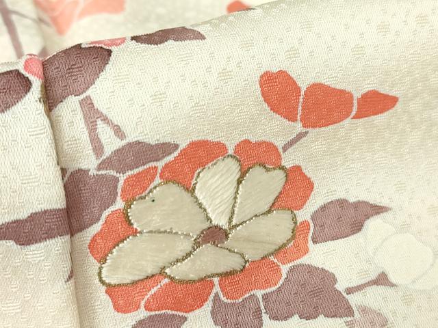 平和屋着物●訪問着　刺繍　枝花文　金彩　正絹　逸品　DABA4629az_6