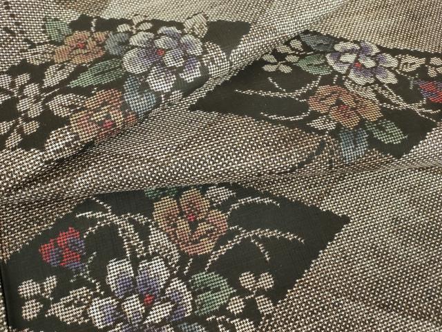 平和屋着物●本場大島紬　7マルキ　菱花文　正絹　逸品　未使用　DABA4671az