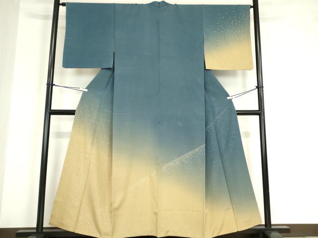 平和屋着物●人間国宝　福田喜三郎　訪問着　箔散らし　暈し染め　金彩　正絹　逸品　DABA4672az