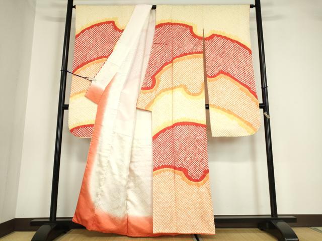平和屋着物●豪華振袖　総絞り　雪輪重ね文　正絹　逸品　DABA4712az_1