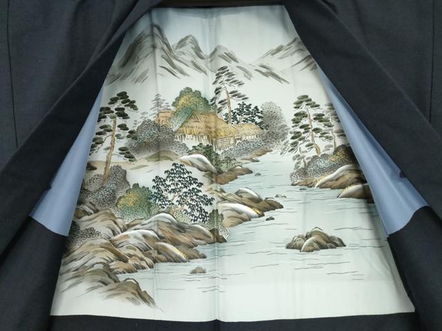 平和屋着物●男性　紬　アンサンブル　濃藍色　正絹　逸品　DABA4836az 平和屋着物○男性 紬 アンサンブル 濃藍色 正絹 逸品 DABA4836az