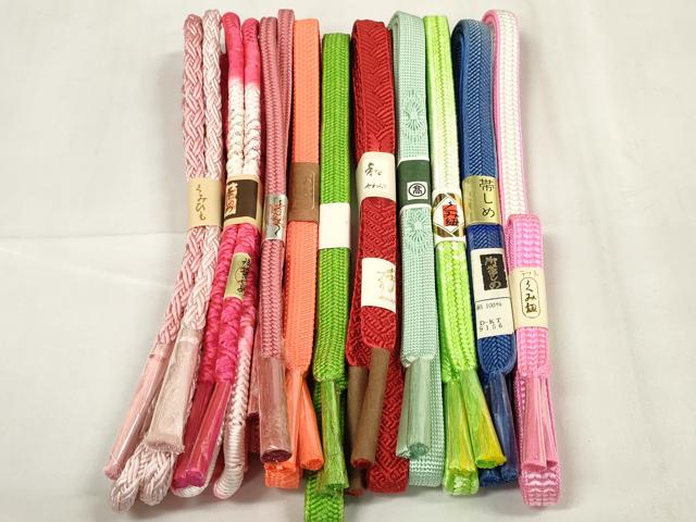 平和屋着物●和装小物　帯締め10本セット　組紐　鴨川組　金糸　高島屋扱い　全て正絹　逸品　未使用　DABA7003zzz