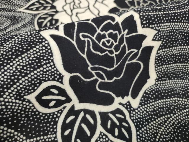 平和屋着物∴夏物　浴衣　反物　着尺　東京本染　秀峰浴衣　薔薇　バラ　綿　逸品　未使用　DABA7040zzz 平和屋着物∴夏物 浴衣 反物 着尺 東京本染 秀峰浴衣 薔薇 バラ 綿