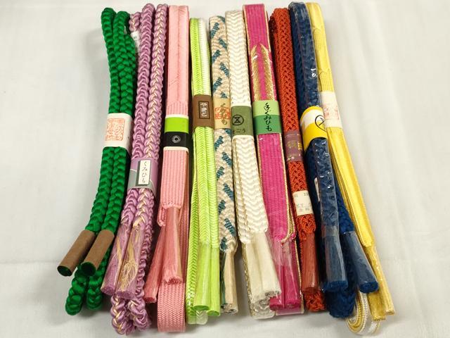 平和屋着物●和装小物 帯締め10本セット 手組紐 高麗組 奈良組 金糸 そごう・阪急・近鉄・やまと 全て正絹 逸品 未使用 DABA7057zzz