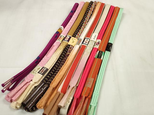 平和屋着物●和装小物　帯締め10本セット　手組紐　高麗組　笹浪組　金糸　阪急百貨店扱い　全て正絹　逸品　未使用　DABA7062zzz