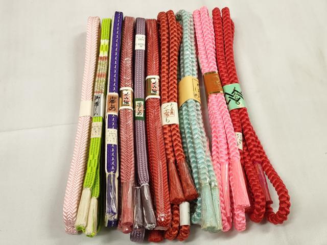 平和屋着物●和装小物　帯締め10本セット　組紐　素材色々　逸品　未使用　DABA7068zzz