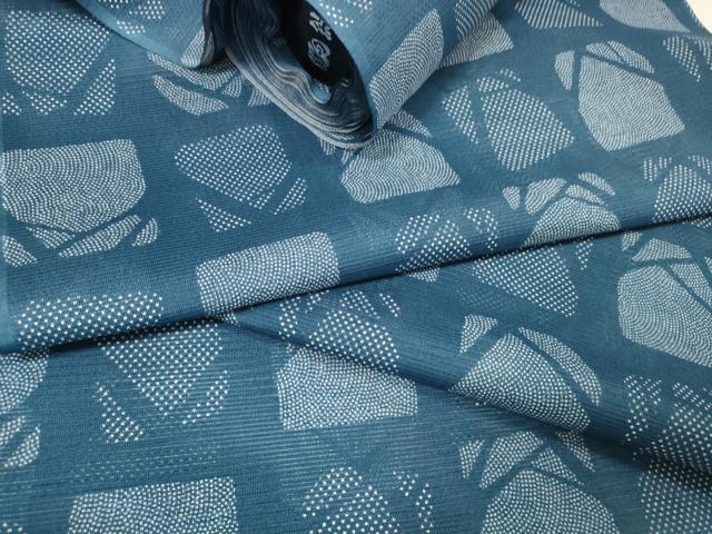 平和屋着物＊夏物　小紋　反物　着尺　絽　格子　洗える着物　未使用　DABA7087zzz