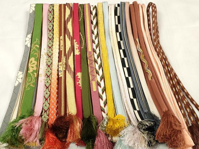 平和屋着物●和装小物　帯締め20本セット　高麗組　笹浪組　唐組　奈良組　金銀糸　逸品　DABA7186zzz