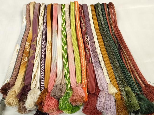 平和屋着物●和装小物　帯締め20本セット　高麗組　笹浪組　金銀糸　逸品　DABA7187zzz