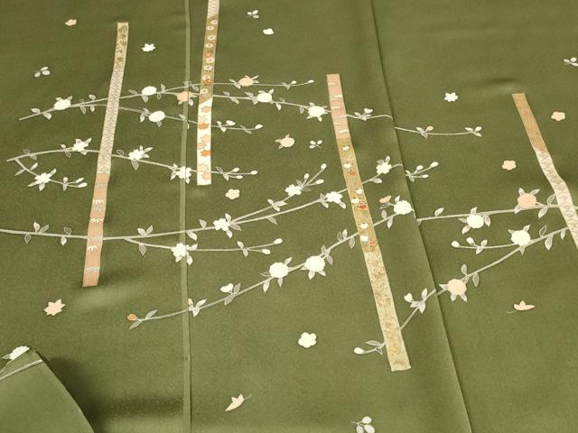 平和屋着物●京都の和装業の老舗一門　千切屋治兵衛　付下げ　反物　着尺　短冊枝花文　金彩　鈴乃屋扱い　逸品　未使用　DABA7217zzz
